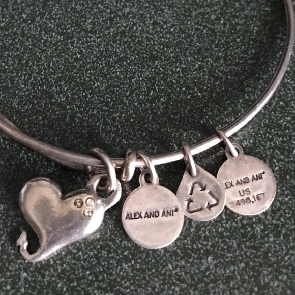 Alex and Ani Expandable Wire Bracelet Heart Charm - Picture 11 of 12